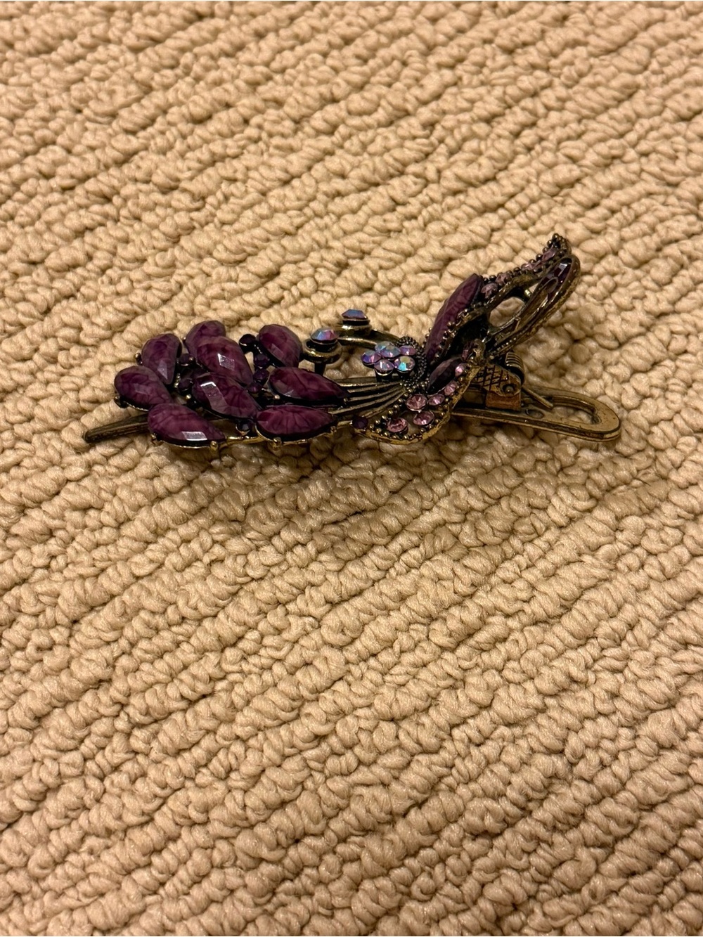 Purple Bronze Hair Clip
